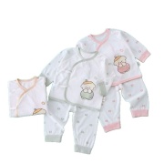 JESMARY – BỘ QUẦN ÁO SƠ SINH TAY DÀI COTTON MỀM IN HÌNH BÉ MŨ NỒI (3 MÀU)